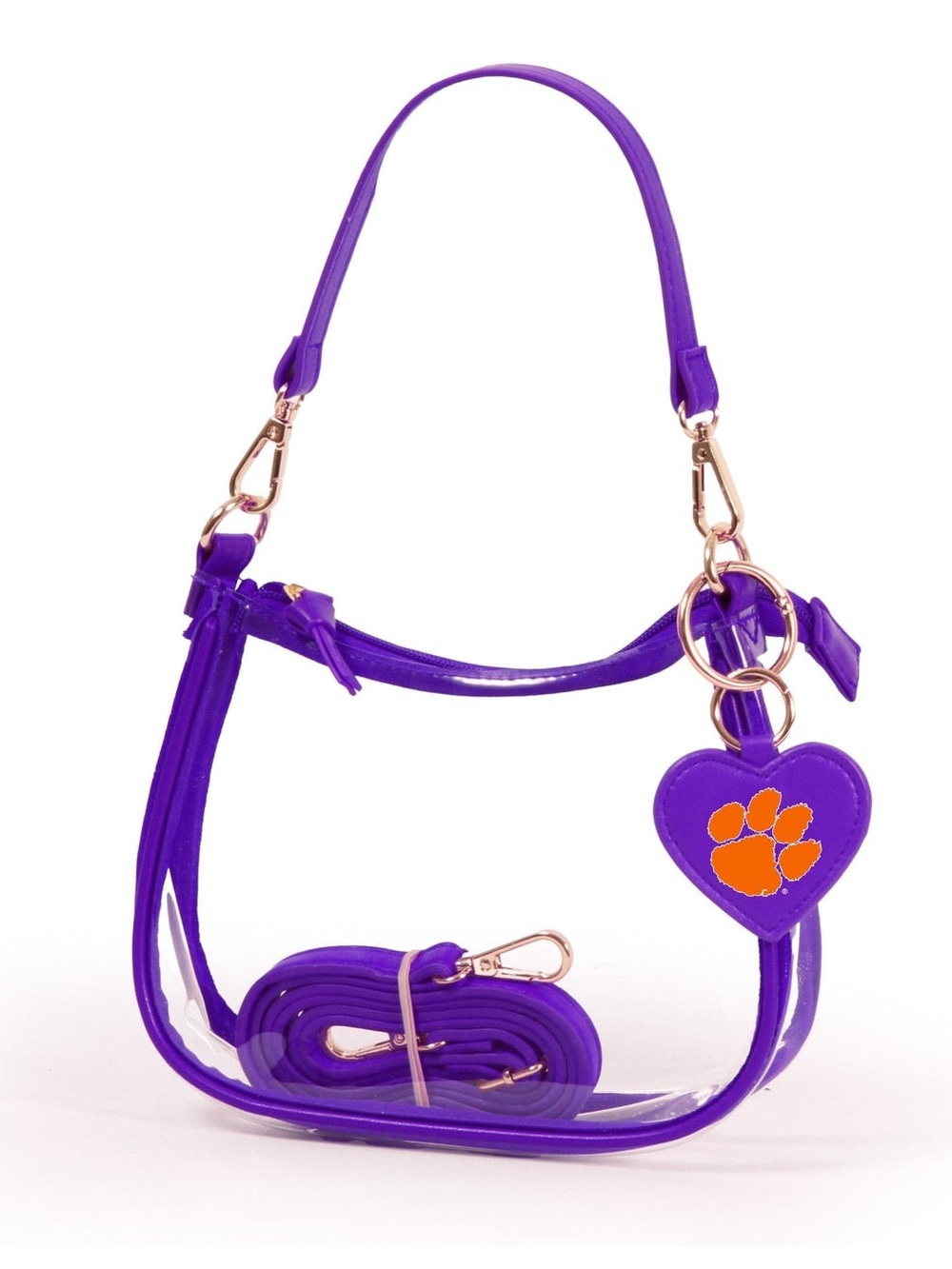 NEW Desden Clara Clear Stadium Crossbody Bag Clemson University Faux Leather